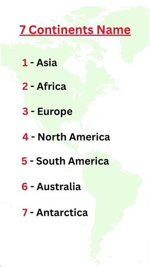 7 Continents Name in English | 7 Continents of the World