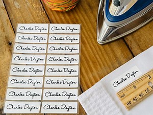 Long Iron on Fabric Labels: White Cloth Sewing Labels, Full Name 16 Lables - Etsy