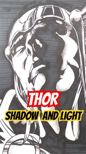 Thor -Epic Shadow & Light Comic Art #creativeheroink