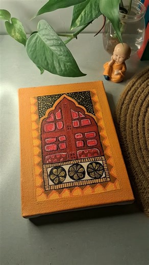 Easy Acrylic Canvas Art ✨ #shorts #painting