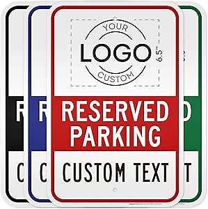 Custom No Parking Sign, Custom Reserved Parking Signs for Business, 12x18 Inches, 3M EGP Reflective, Rust Free .063 Aluminum, Fade Resistant, Made in USA by My Sign Center (Post Holes)