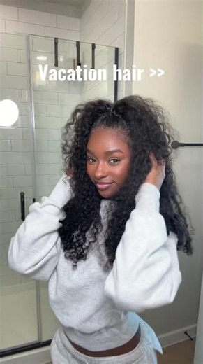 Your 5-minute hair routine starts with a half wig💅😏#oqhair #curlyhair #halfwig #wigs #hairstyle