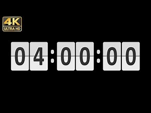 4 Hour Timer - 240 MINUTE COUNTDOWN with ALARM in 4K