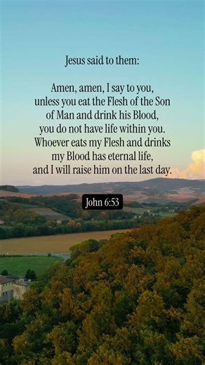 Amen, amen, I say to you,unless you eat the Flesh of the Son of Man and drink his Blood …