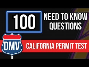 California DMV Permit Test 2026 (100 Need to Know Questions)