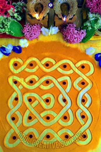 One Stroke Kolam Art - Satisfying Design ✨