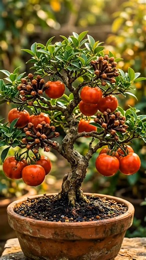 “Tiny Tree, Big Tomatoes 🍅🌳 | Bonsai Tomato Magic ✨ #Shorts”