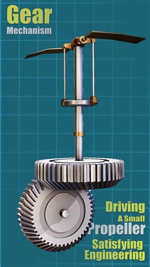Simple Gear System Driving a Fan #shorts #shortvideo #science #engineering