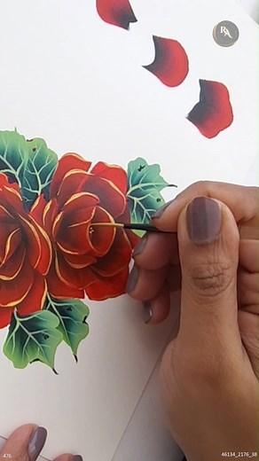 295K views · 7.6K reactions | The Art of Red Roses #FloralArt #FloralPainting #RedRoses | Colors N Shades-The magical Rendering | Facebook