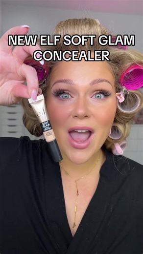Trying the new @e.l.f. Cosmetics soft glam satin concealer! This is a great affordable makeup product, I love it #makeup #beauty #affordablemakeup #elf #newmakeup