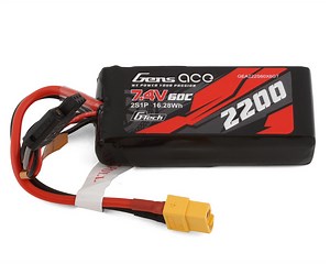 Gens Ace 2S G-Tech Smart LiPo Battery 60C (7.4V/2200mAh) w/XT-60 Connector [GEA222S60X6GT]