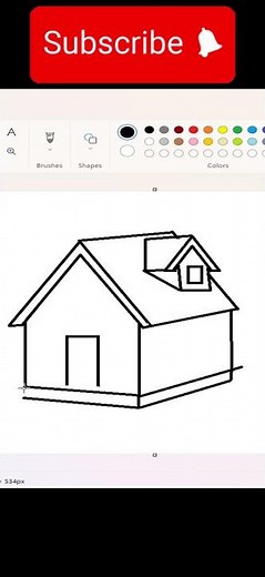 Draw a 3D House in MS Paint in 30 Seconds! 🏠