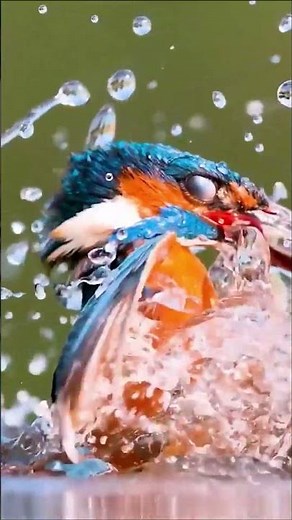 Astonishing Slow-Mo Footage of a Kingfisher's Incredible Fishing Tactics!#shots