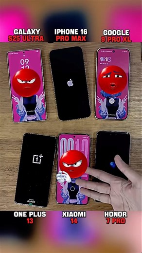 PIXELPWANZ999 on Instagram: "Witness the ultimate 2025 smartphone boot-up test featuring the latest flagship beasts from Apple, Samsung, Xiaomi, and OnePlus! ⚡ Watch as these next-gen phones battle for the fastest power-on crown, revealing shocking performance results. From sleek designs to raw power, see which device dominates the boot-up speed race. Perfect for tech lovers, gadget reviewers, and YouTube Shorts fans! 💀 Subscribe for more speed tests, battery battles, drop tests, and camera com