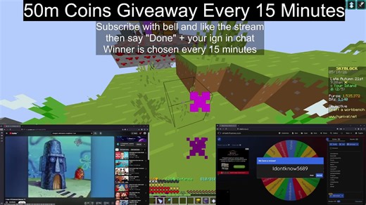 HYPIXEL SKYBLOCK GIVEAWAY - 50M COINS EVERY 15 MINUTES!