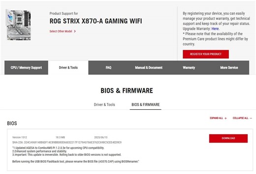 BIOS with AGESA 1.2.0.3e closes TPM vulnerability on AM5