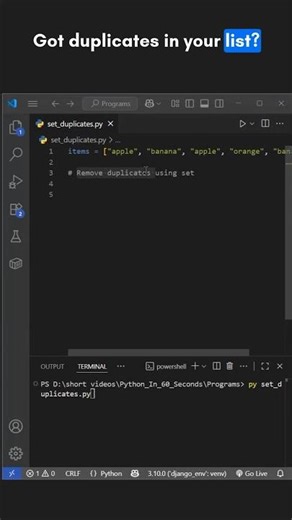 Python Hack #14 | Remove Duplicates Instantly with set()
