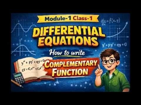 Complementary Function | Differential Equations Basics| Engineering Mathematics | Dr Vishal Patil