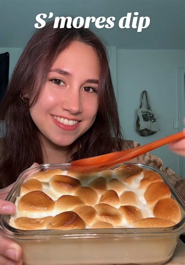 S’mores dip mukbang!⛺️🪵 messy but sooo worth it #smores #smoresdip #mukbang #foodasmr #foodtok