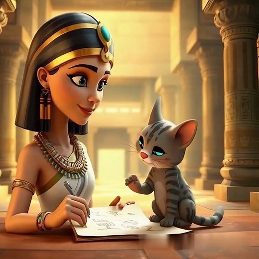 "POV : The Time-Traveling Cat: A 3D Animated Adventure to Ancient Egypt!" Cat in Ancient Egypt