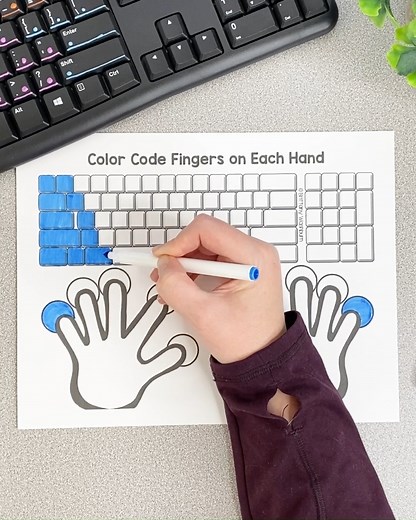 With typing practice printable keyboard pages, you can help your students learn where the keys are on the keyboard and begin developing typing habits. | Technology Teaching Resources with Brittany Washburn
