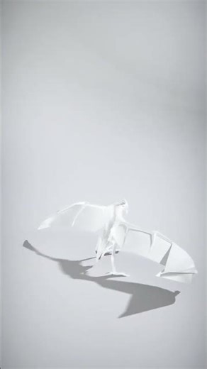 Stylized White Bird Creature with Outstretched Wings - AI Rigged 3D Character