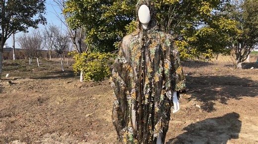 Camo Ghillie Poncho Lightweight 3D Leaf Poncho Ghillie Suits Hunting Gear