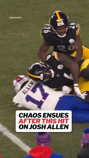 127K views · 833 reactions | Josh Allen slides, gets hit, and chaos ensues 﫣 | CBS Sports | Facebook
