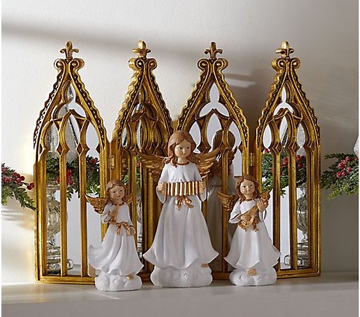 Antiqued Cathedral 4-Panel Mirror by Valerie - QVC.com