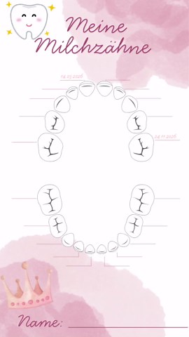 Printable Baby Teeth Calendar | My Baby Teeth | Printable Children's | Keepsake | Baby Tooth PDF