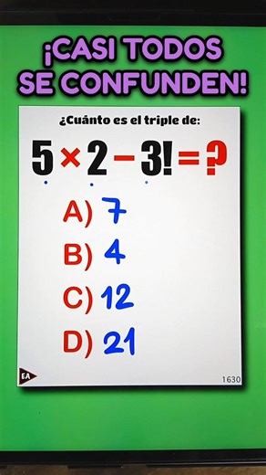 Factorial Number 🤔 Three times: 5 × 2 - 3! 😵‍💫 #maths #mathematics (▶3514)