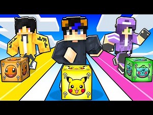 SUPER CARRERA de LUCKY BLOCK POKEMON en MINECRAFT!