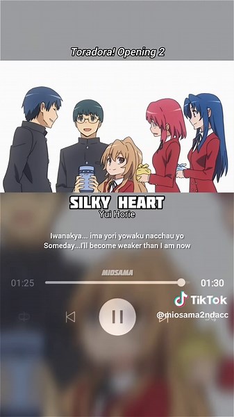 Silky Heart - Yui Horie | Toradora! Opening 2 TV Version #anime #opening #songlyrics #toradora #yuihorie #fyp