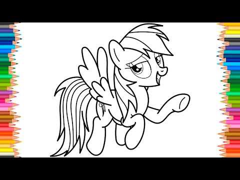 🎨Coloring Rainbow Dash My Little Pony | Drawing & Painting
