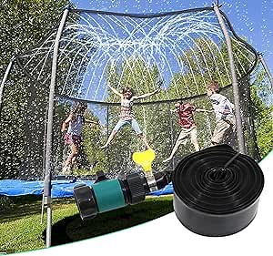 Trampoline Sprinkler Outdoor Trampoline Water Park Sprinklers Trampoline Accessories for Water Play Games, Summer Fun in Backyard, Lawn, Garden and Beach 39FT