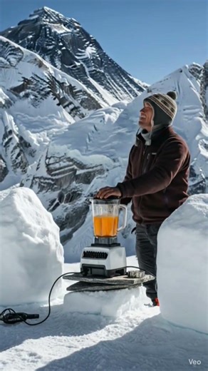 Making tasty and healthy orange juice in Mount Everest
