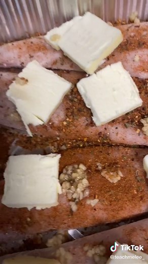 Quick dinner. #bakedfish #frozenfish #whitingfish #Nothaw #seafood #seafoodboil #butter #fishrecipe #fish #quickdinner #quickdinnerideas #fyp