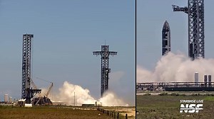 70K views · 1.5K reactions | STATIC FIRE! (Audio Warning) Starship S37 performs a historic static fire test on the Pad 1 OLM, this time a single engine test, that looked nominal. Based on closures, we expect a 6 engine test to follow tomorrow. | NASASpaceflight.com | Facebook