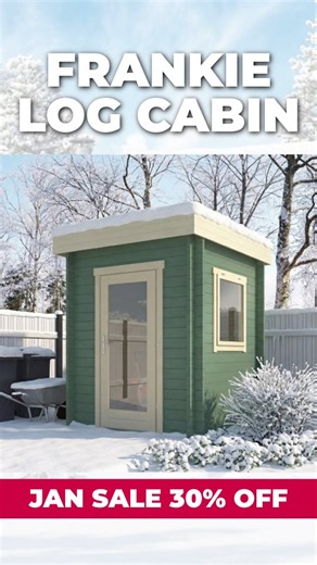 🏷️Enjoy 30% Off A Brand New Modern Garden Office🏷️ The Frankie is a must-have from our January Sale range. This compact 2x2m cabin can fit into any garden while maintaining 40mm thick wall logs. That's not all! The Frankie also features: 🌷 20mm Pre-cut Flooring Included 🌷 Extra Strong 20mm Roof boards 🌷 Sub-frame Foundation Included 🌷 Full Length Door Matching Opening Window Pair with roof and floor insulation, as well as a FREE felt roofing kit, to enjoy your Frankie year-round! ✅ SAVE OV