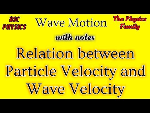 Relation Between Particle Velocity and Wave Velocity|| Wave Motion 5 ||BSC PHYSICS