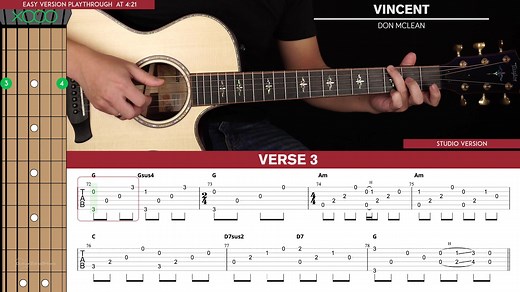 Vincent (Starry Starry Night) Guitar Cover Don McLean |Tabs + Chords|