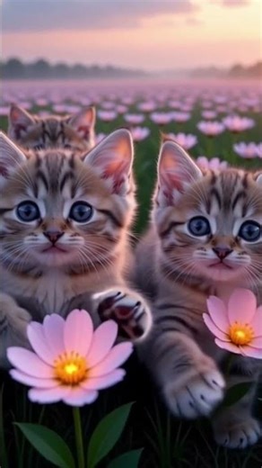 cats with flowers 🌹🌻#flowers #cats #animals