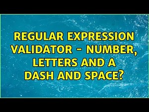 Regular Expression Validator - number, letters and a dash and space?