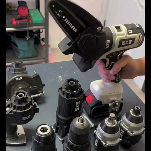 18V drill driver set with cutting and sanding functions