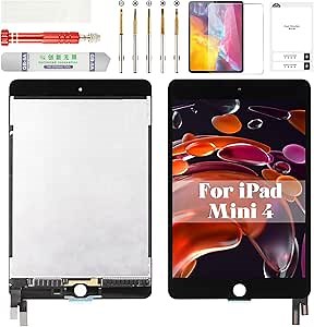 for iPad mini 4 Screen Replacement for iPad mini 4 LCD Screen Replacement Digitzer for iPad mini 4 Touch Screen Display Assembly Repair Kits A1538 A1550 Black