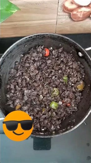 Traditional Goat Blood Fry | Easy South Indian Recipe #shorts #goatbloodfry