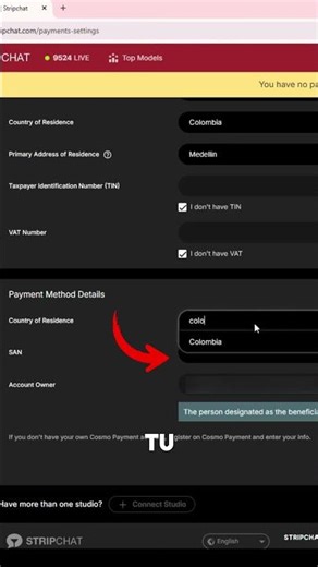 Cómo configurar nuestra Cosmopayment como método de pago en Stripchat para monetizar con G7BSPay 💸✨