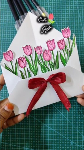 Aesthetic Paper Flower Envelope 🌷💌 Simple & Beautiful DIY ✨