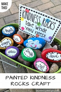 Painted Kindness Rocks Ideas Craft with Free Printable - Laura Kelly's
