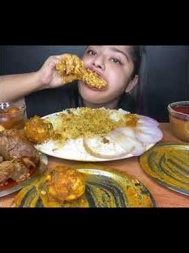 ASMR- SPICY🌶️ CHICKEN,RED MOTTON CURRY😍, EGGS #mukbang#food #eatingshow #trending #ytshorts #foodie